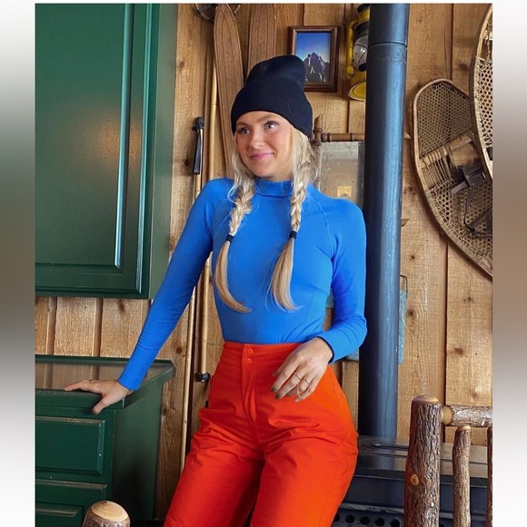 @Halfdays  base layer set ski snowboard leggings and top  in color blue - Picture 2 of 11